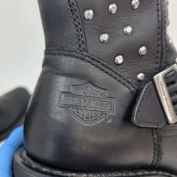 Harley-Davidson Shirley Leather motorcycle Rider Boots Women's Black Size 8.5 - Picture 12 of 16